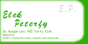 elek peterfy business card